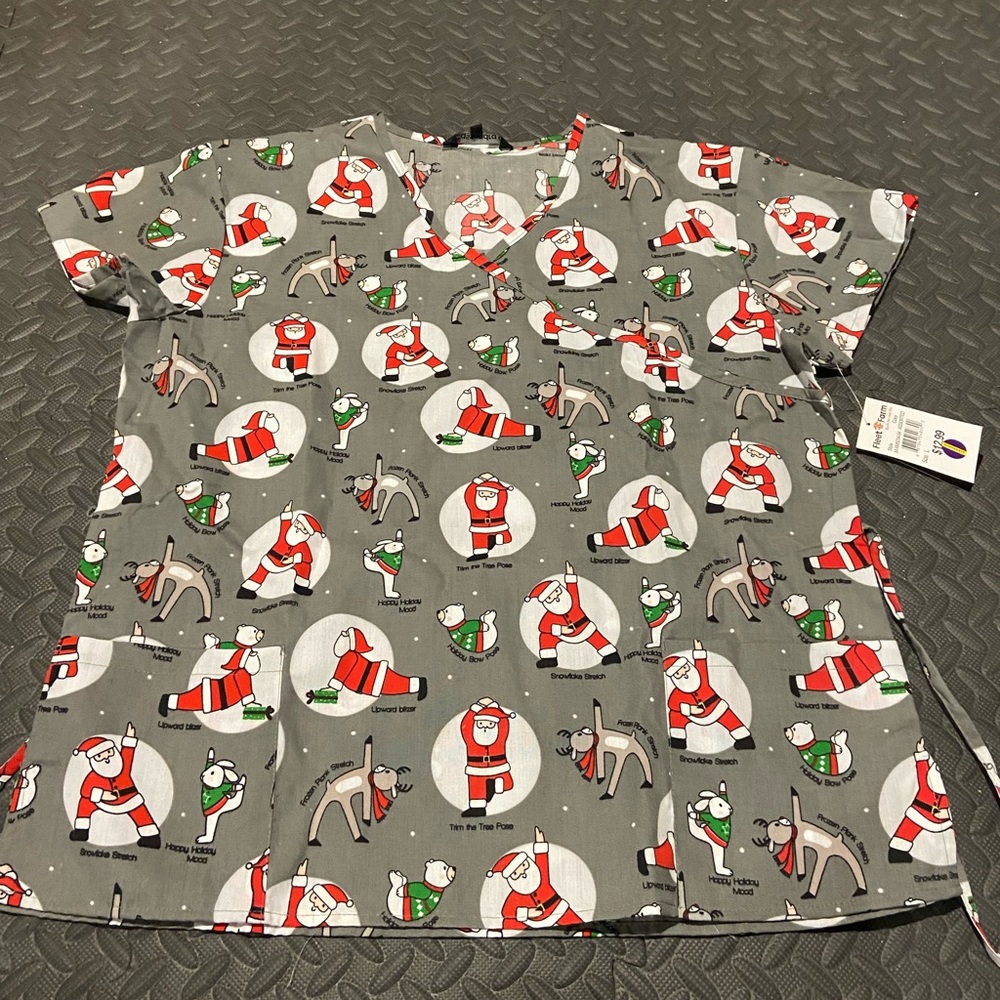Santa Yoga Women’s Scrub Top